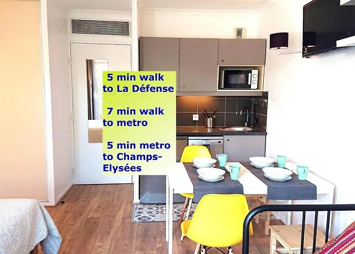 Фото Апартаменты 7 Min Walk Metro Line 1-Charras La Defense Курбевуа